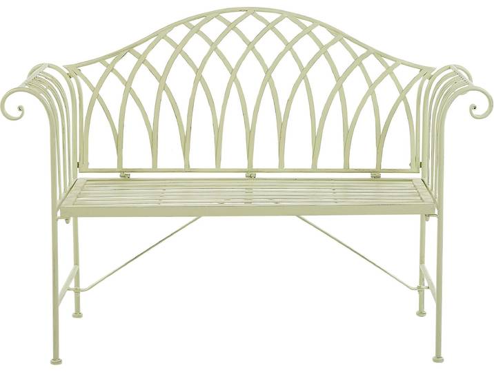 BELIANI Gartenbank Metall Hellgrün Breite 130 cm für Terrasse für Garten für Balkon