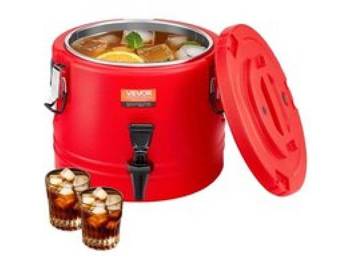 VEVOR isolierter Getränkespender 8 L Thermo-Getränkespender für Heiß- und Kaltgetränke mit Zapfhahn, lebensmittelechter Kühlkrug mit Innenseite aus 304er-Edelstahl, für Tee Kaffee Restaurant
