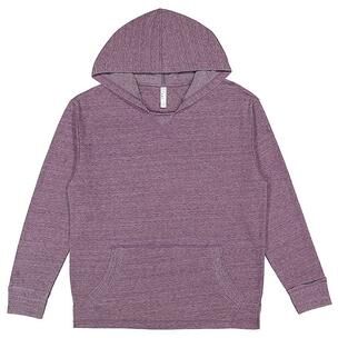 LAT 6936 Vintage Wash Hoodie in Weathered Plum size Large   Polyester Blend