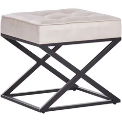 HOCKER Kunstleder Beige Murdo