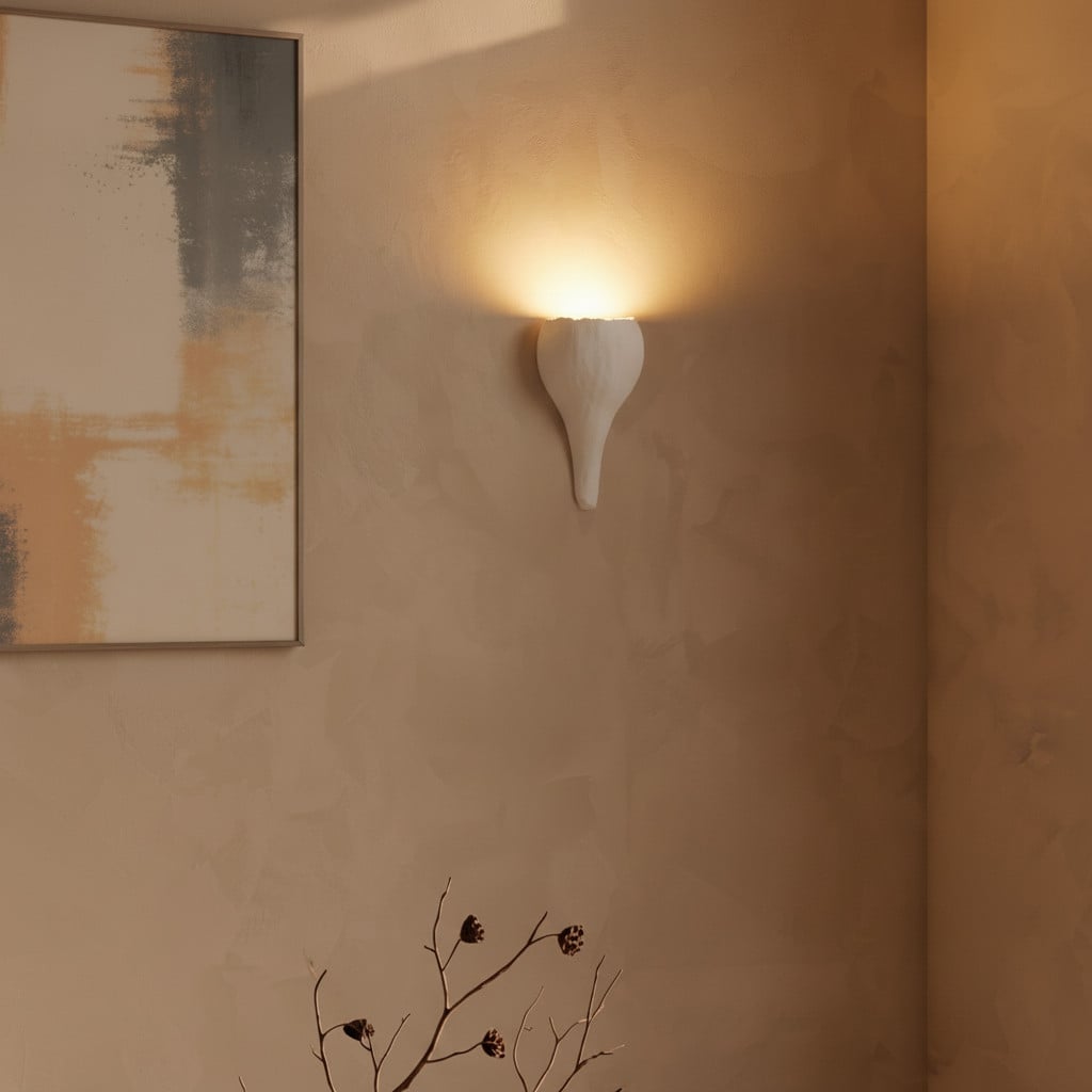 Witte keramische wandlamp Lyora Miso design