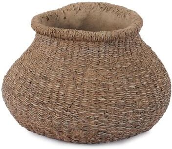 Melrose International "Braided Weave Cement Vase 10""D"