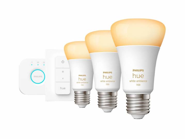 Philips Hue White Ambiance E27 3er Starter Set inkl. DimmerSwitch