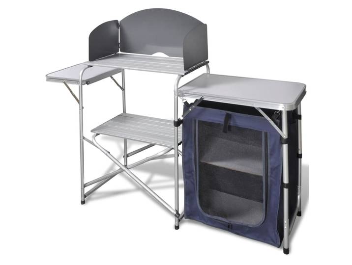 vidaXL Campingküche Klappbar mit Aluminium-Windschutz