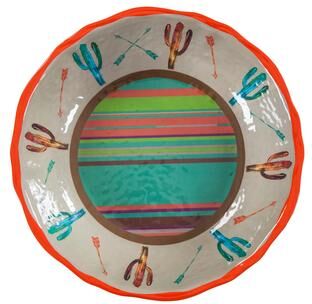 HiEnd Accents Cactus Design Melamine Serving Bowl, 1 pc
