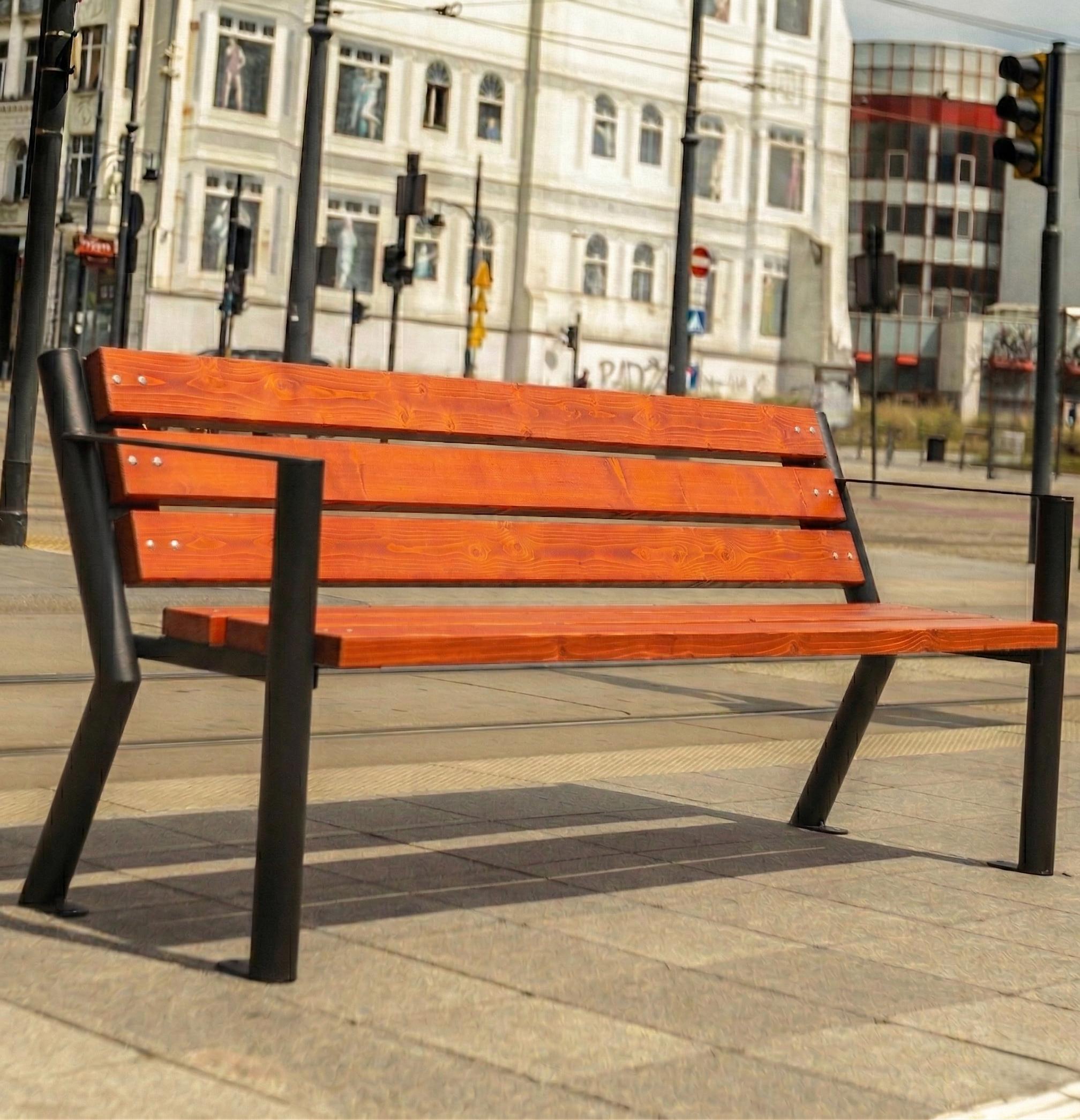 REKORD Gladiator Bis Mahagoni 3-4 sitzig 185x59x76 cm Bank für Garten Terrasse Balkon Vorgarten Holz & verzinktes Metall Wetterfeste