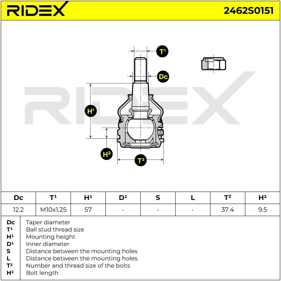 RIDEX 2462S0151 Ball Joint