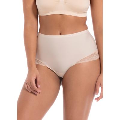 String MAGIC BODYFASHION, Damen, Gr. L, Spitze, beige (latte), Spitze, Obermaterial: 80% Polyamid, 20% Elasthan, körpernah, Unterhosen String, mit Spitze, hohe Taille