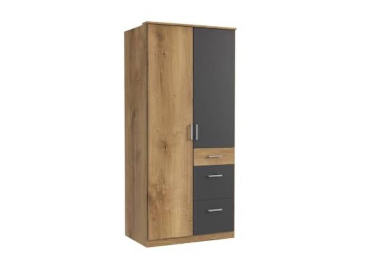 M Möbel-Direkt Deutschlands schnelle Möbel Kleiderschrank Click Plankeneiche, Grafit