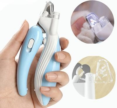 Uplifted Trends Professional Pet Nail Clippers With LED Light Paw Nail Trimmer For Dogs, Cats & Small Animals pink Led