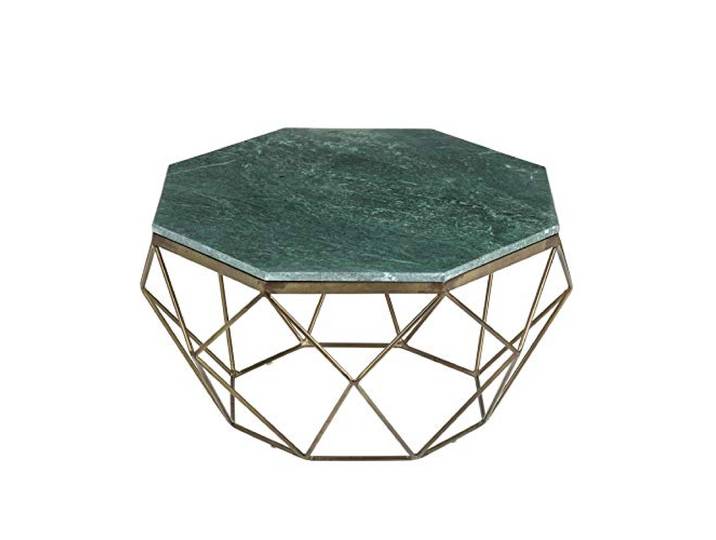 Riess Ambiente Couchtisch Diamond 70cm - grün - Marmor - handgefertigt hochwertig, Design-Highlight, für Wohnzimmer, eleganter Look, Unikat, Eisengestell