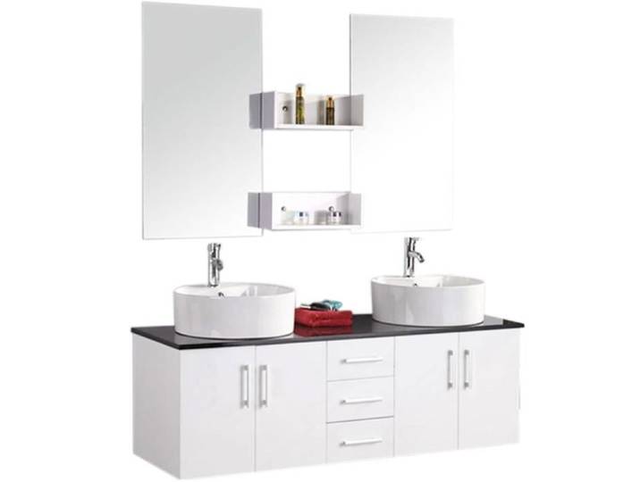 Meuble de Salle de Bain - Holly - Blanc - 150 cm - Lavabo inclus