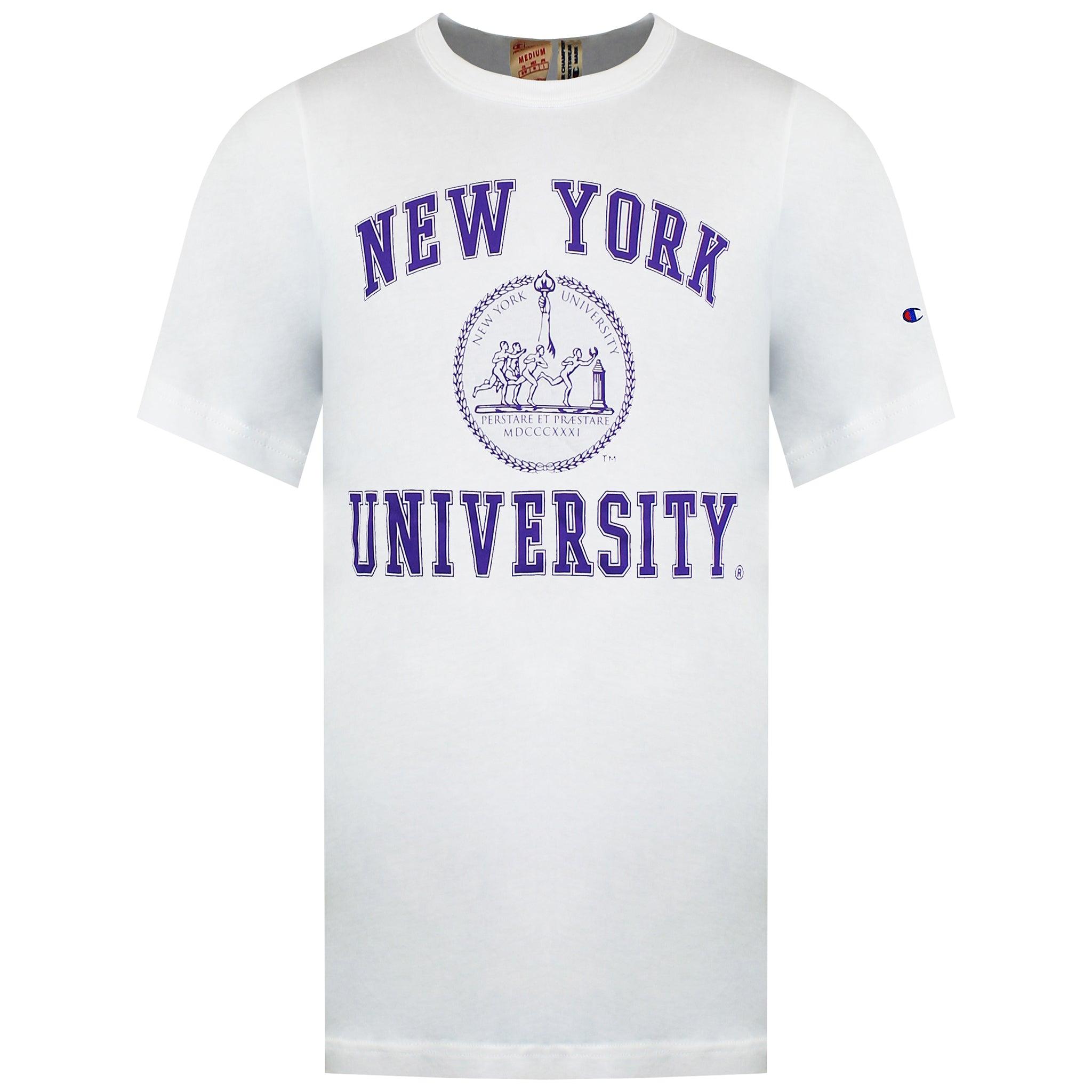 Champion New York University Herren Weißes T-Shirt