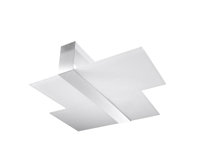 Plafonnier Acier Chrome/Blanc E27 2 Massimo