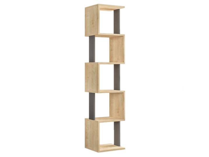 Bibliothèque 161 cm bois naturel et gris anthracite