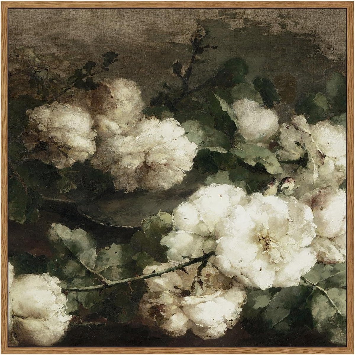 Vierkante Muurkunst Bloemen Schildering Canvas Decoratie 30.5 x 30.5 cm