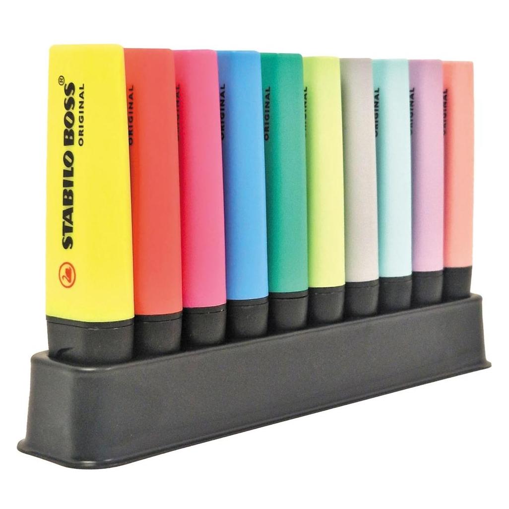 Stabilo BOSS Original &amp Pastel Textmarker Schreibtischset - 10-teilig. (10x) (59238303)