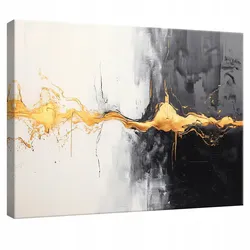 LEINWANDBILD Abstrakt Gold Schwarz 60x40