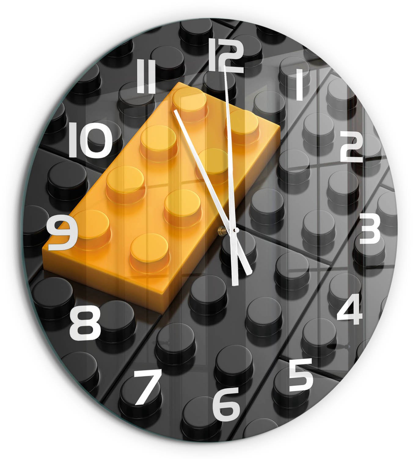 Tulup Wandklok Lego Design - Geel - Diameter: 60 cm