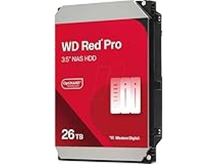 WD Red Pro 26 to NAS Disque Dur Interne 3,5 - 7200 RPM, SATA 6 GB/s, CMR, Cache de 512 Mo