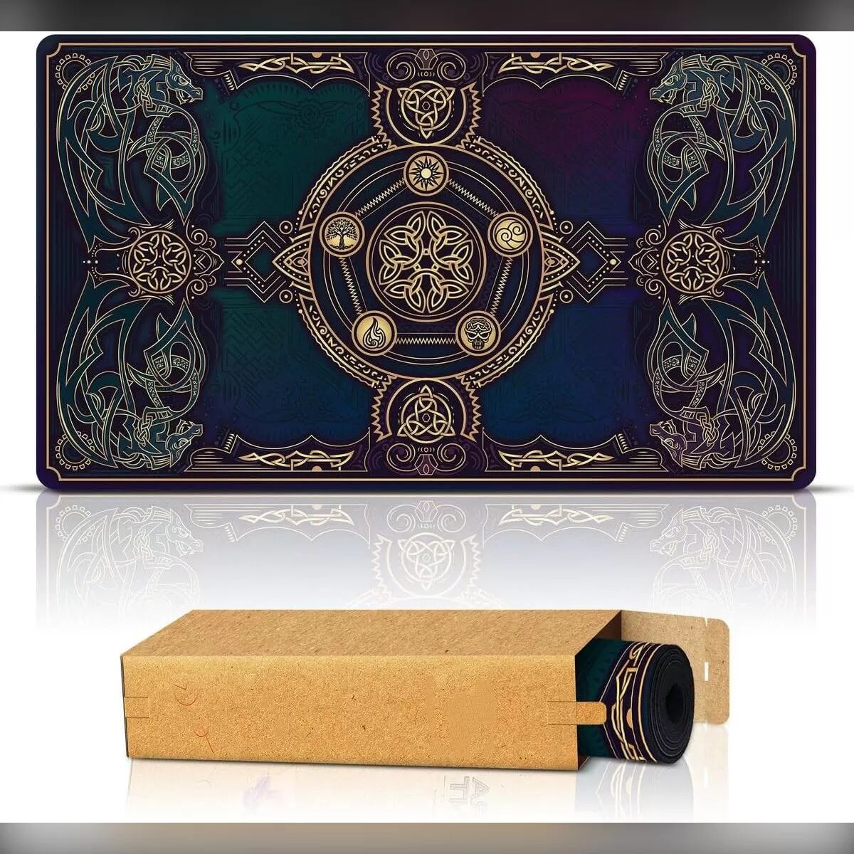 INF Vergoldete Magische Karte Yu-Gi-Oh TCG Spielmatte - 350x600x3mm - Naturkautschuk