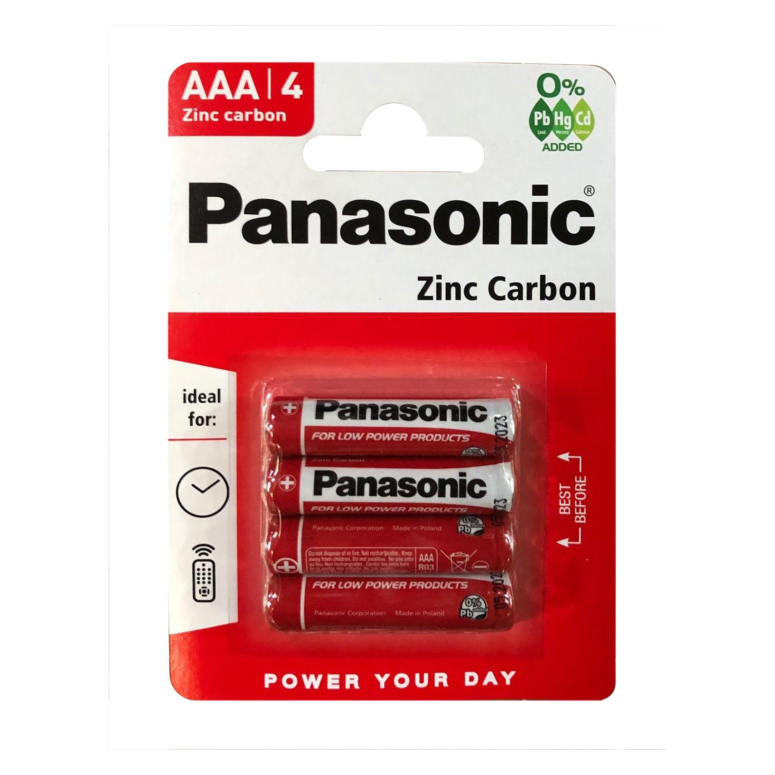 Panasonic Batterie R03 Micro 1.5V Set a 4 Stück LR03 1.5V Batterien Blister à 4 Stk. (4 Stk., AAA, 650 mAh) (R03RZ/4BP)