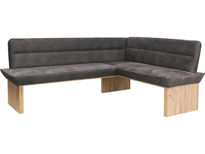 Eckbank GOODPRODUCT Beluna Polsterbank, Sitzecke , grau (dunkelgrau, decor wotan eiche), B:210cm H:89cm T:169cm, Polyester, Sitzbänke, Eckbank, mit Wellenunterfederung im Sitz, TOPSELLER