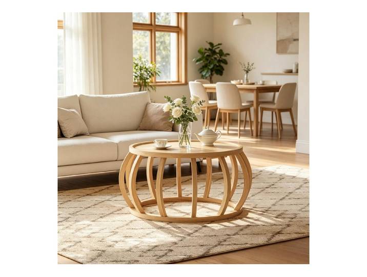MC Star Couchtisch Moderner runder Couchtisch mit einzigartigem geschwungenen Gestell (Beistelltisch,Wohnzimmertisch,Stilvoller runder Sofatisch(nur mit 1pcs Sofatisch)