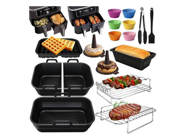 LuxusKollektion Kochbesteck-Set Heißluftfritteuse Zubehör Set faltbar Silikon