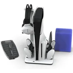 Magni IMP DLX Stand - Charges Controllers(inc. Edge), 3sp Fan w. game, headset and remote store (PS5)