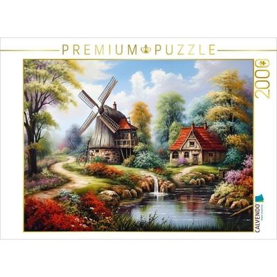 CALVENDO Puzzle Windmühle am Bach | 2000 Teile Lege-Größe 90x67cm Foto-Puzzle für glückliche Stunden, Sonstige von , Calvendo Puzzle