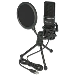 DeLOCK USB Kondensator Mikrofon Set - für Podcasting, Gaming und Gesang