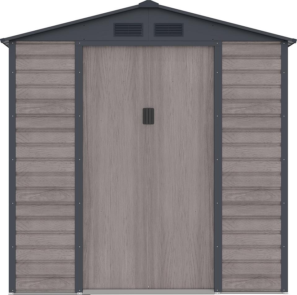 Gartenhaus Gerätehaus - 2,79 m² - Stahl - Holz-Optik - Grau - ADELMO