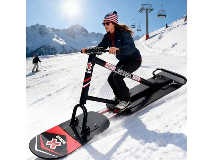adeproptitysed Schneescooter Für Erwachsene Mit 360°-Vollrotation Und Dreifacher Verstärkung, 150 Kg Tragkraft, Snowboard-Schlitten, All-Terrain-Ski Für Backcountry Und Parks TypeA