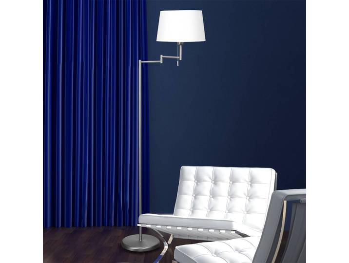 Steinhauer Stehlampe MEANDER, alu / grau / zink, für Wohn- / Esszimmer, Metall, Modern