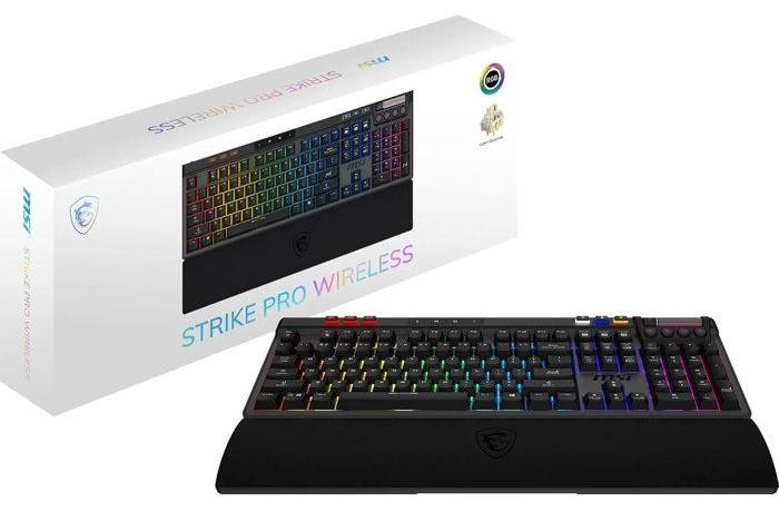 MSI STRIKE PRO Wireless RGB Draadloos Gaming Toetsenbord met Kailh Midnight Pro Silent Switches en PBT Constructie, Zwart