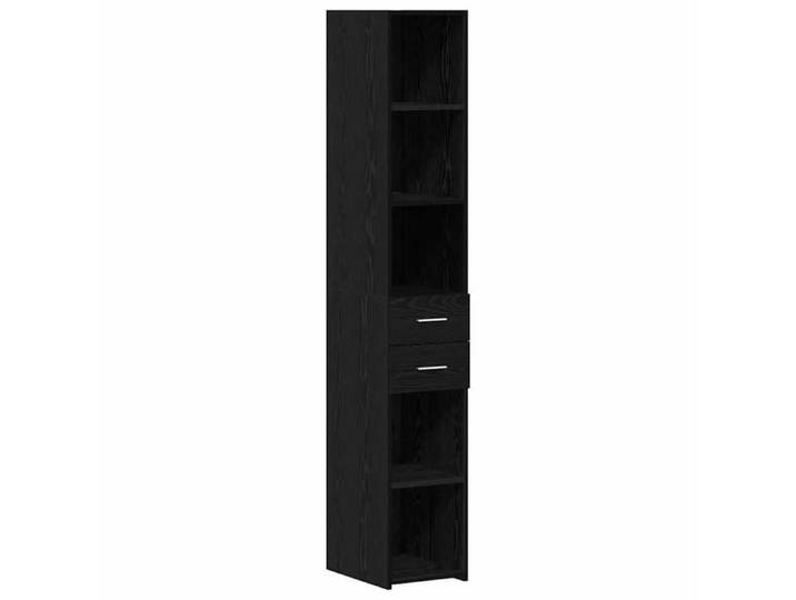 ABOTT@Buffet de Cuisine KENNETH - Armoire Bas/Colonne/ Bibliothèque avec tiroir Chêne noir 30x42.4x185.2cm - 207851