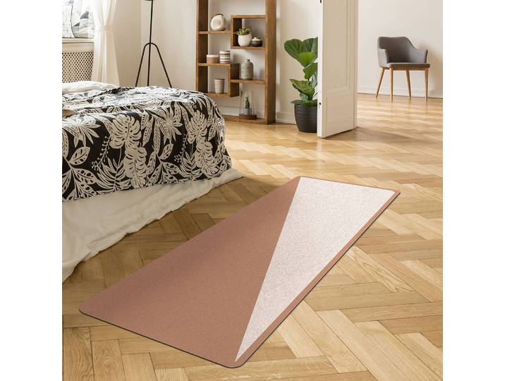 Läufer/Yogamatte Einfaches Dreieck 183 x 61cm Weiß/Weiß