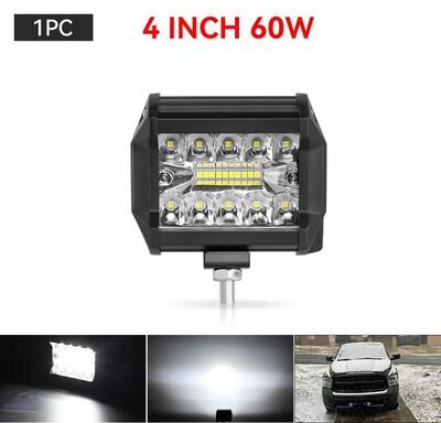 Uplifted Finds Heavy Duty LED Work Light Bar   12V 24V High Intensity Offroad Spotlights For Trucks, Tractors, Boats & SUVs 1x 60w Light