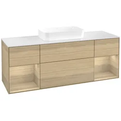 Villeroy und Boch Finion Waschtischunterschrank F741PCPC 160x60,3x50,1cm, Regale Oak Veneer, Oak Veneer