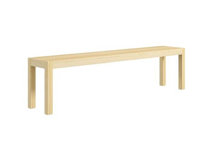 HOMCOM Sitzbank 3-Sitzer Holzbank Landhaus-Stil 175 x 33 x 45 cm Natur Küchenbank, Essbank für Wohnzimmer, Küche, Eingang, Kiefernholz, Bis 330 Kg Belastbar