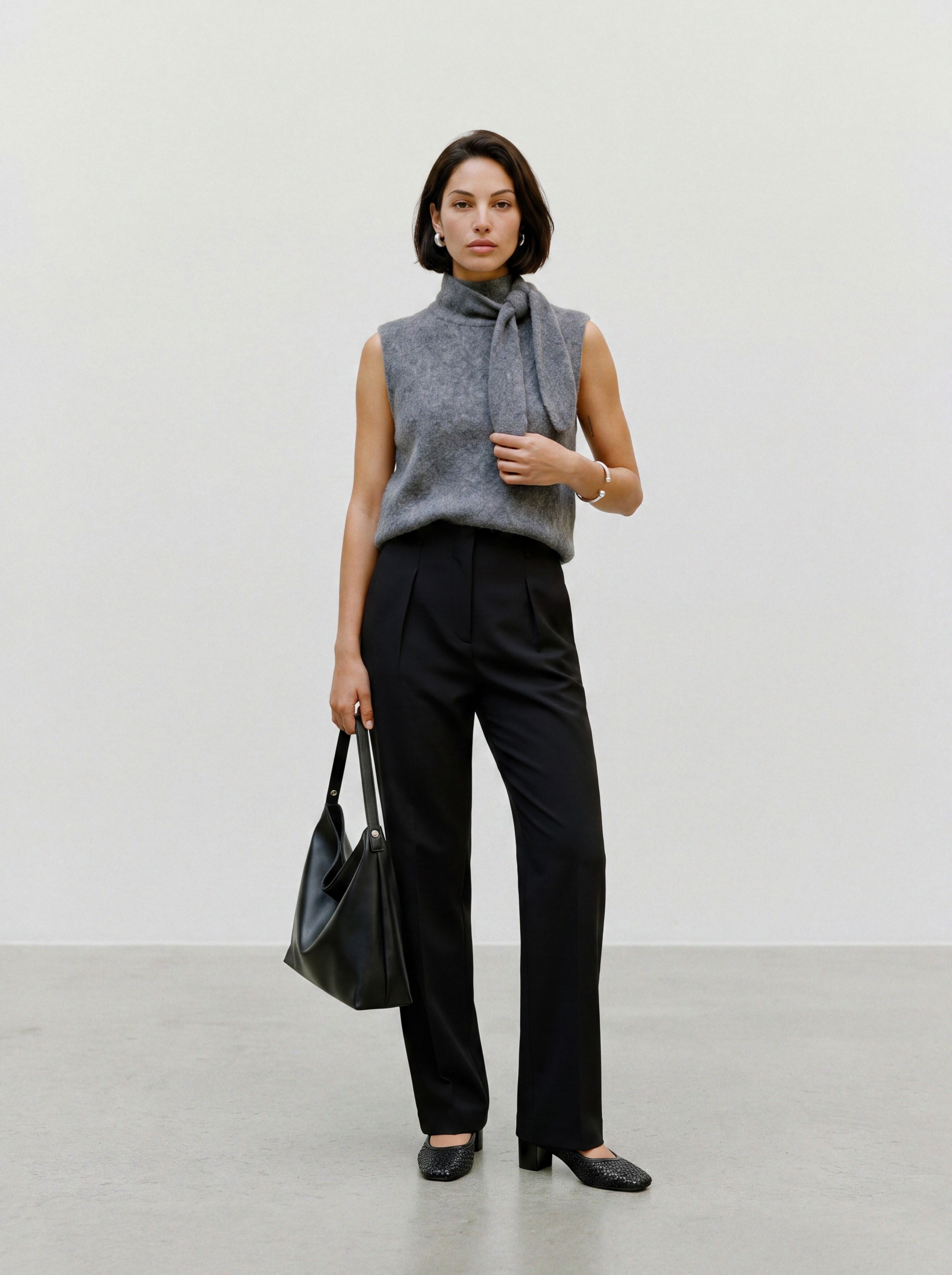 Anzughose TOPSHOP "TSLOUISE STRAIGHT LEG TROUSER TLR NOOS", Damen, Gr. 36, N-Gr, schwarz, Web, Obermaterial: 100% Polyester, unifarben, weit lang, Hosen Anzughose, Polyester, weit geschnitten schwarz 36, N-Gr
