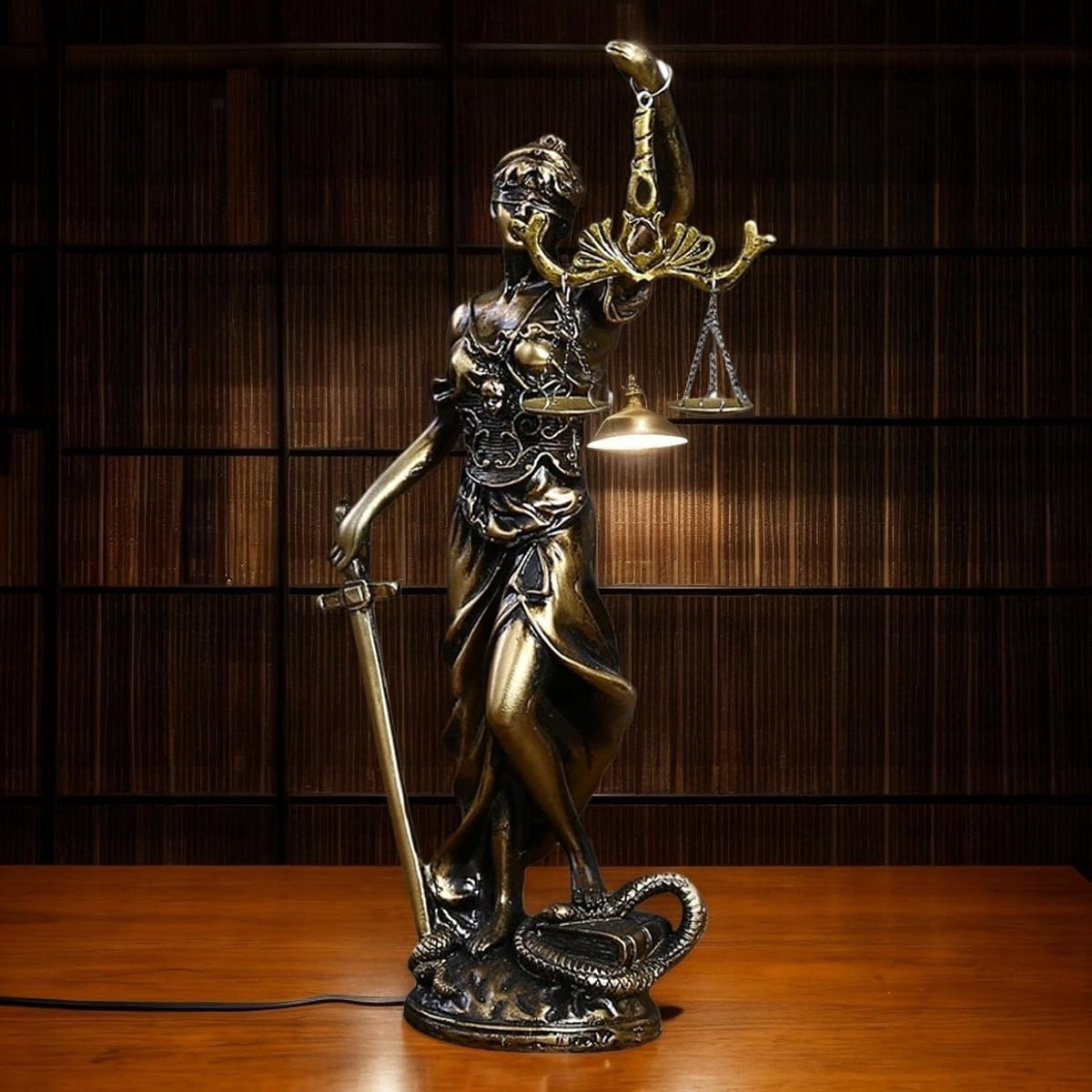 Godin van Justitie Rechts symbool Kantoor decoratie Meerkleurig H: 14,6 cm