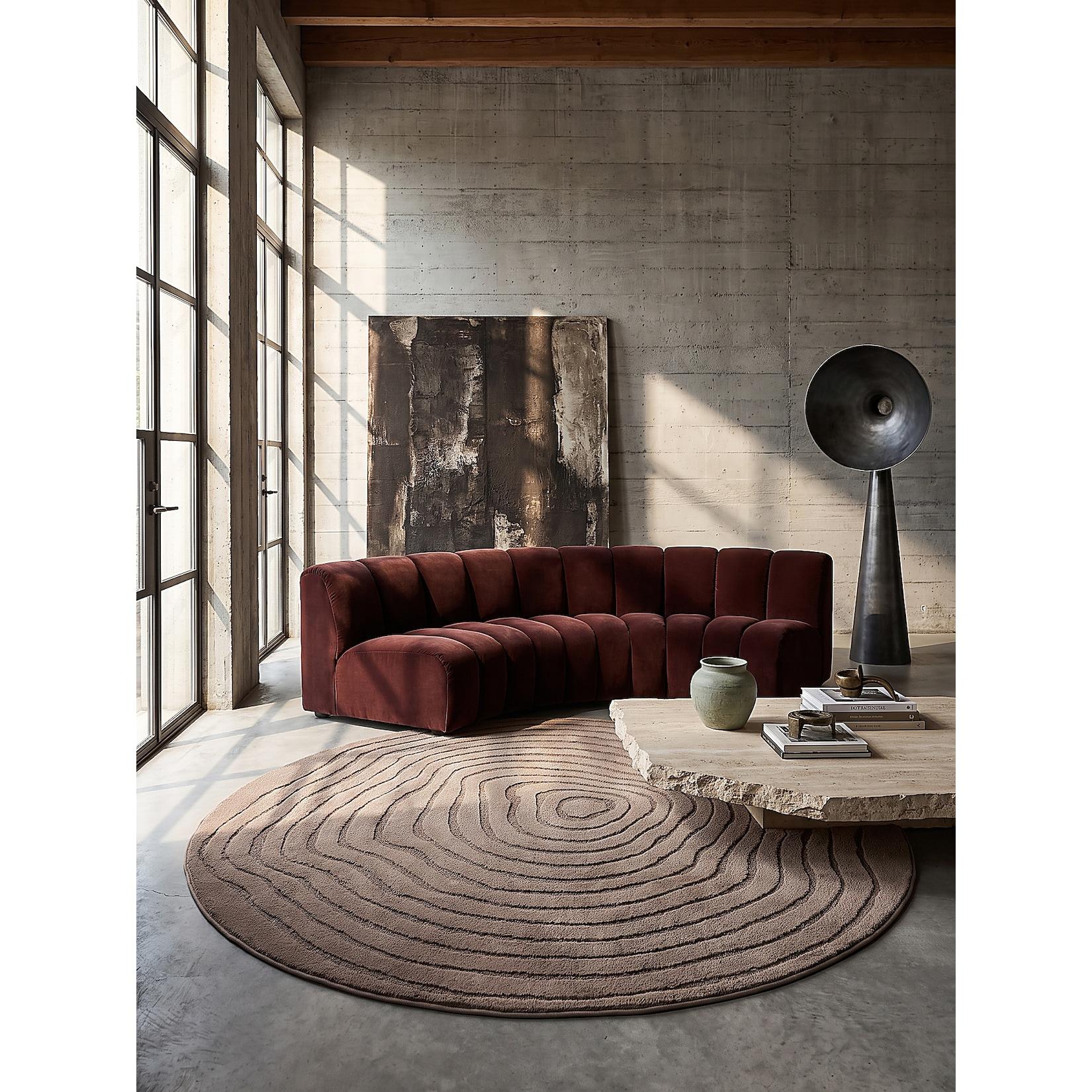 Teppich Kurzflor Braun 200x200 cm - CETINA Kadima Design