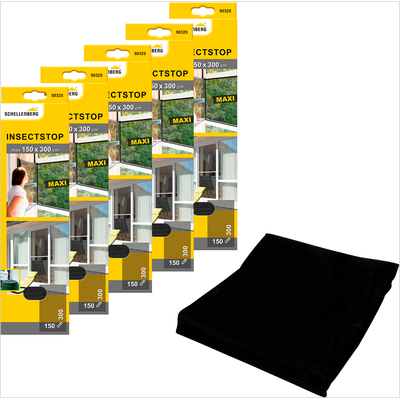 Fliegengitter-Gewebe SCHELLENBERG "Maxi für große Fenster", grau (rahmen: grau gewebe: grau), B:150cm H:300cm, Insektenschutzgitter, Insektenschutz und Mückenschutz, 150 x 300 cm, anthrazit und weiß