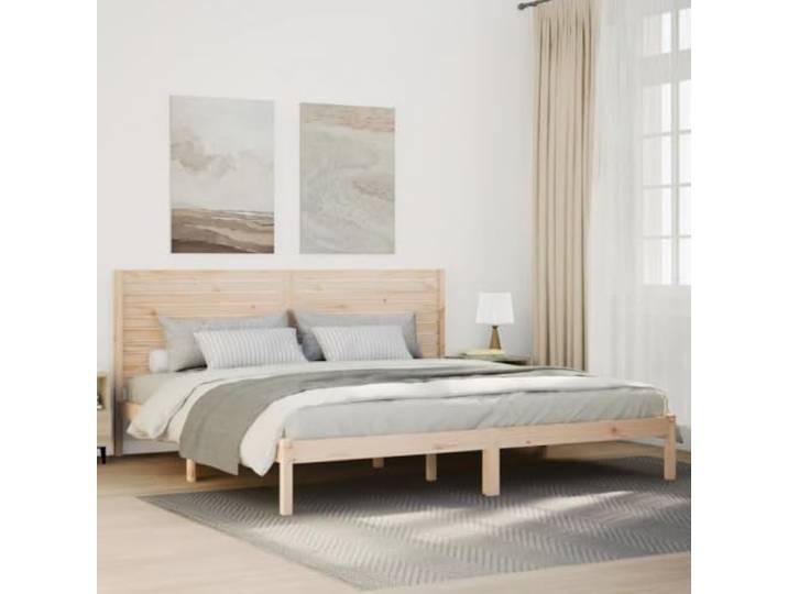 RJPLMFV Bettgestell, extra lang, 200 x 210 cm, Massivholz Ohne Matratze, massives Kiefernholz, inkl. Lattenrost, Kopfteil, Unterbettaufbewahrung