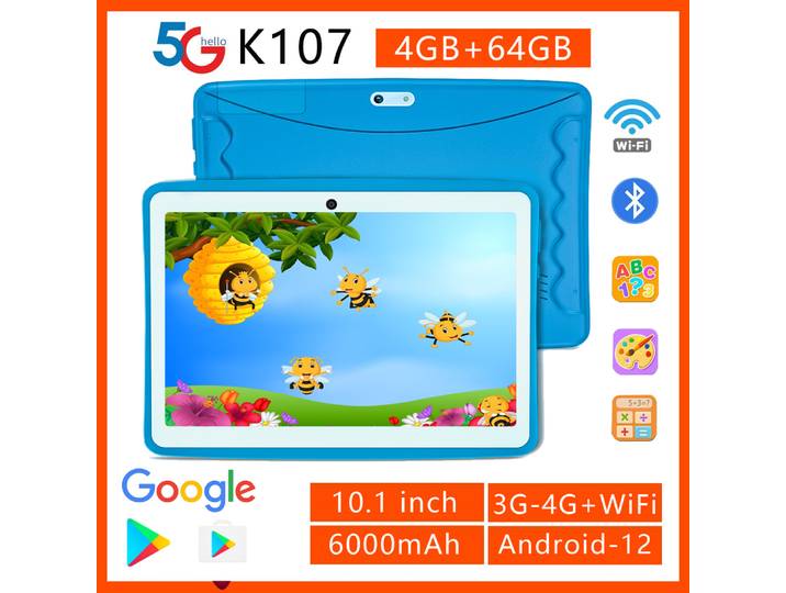 2024 nouvelle tablette BDF Android12 enfants tablettes 10.1 pouces 4GB + 64GB Wifi + carte Sim 3G Internet enfants étudiants Table cadeau éducatif