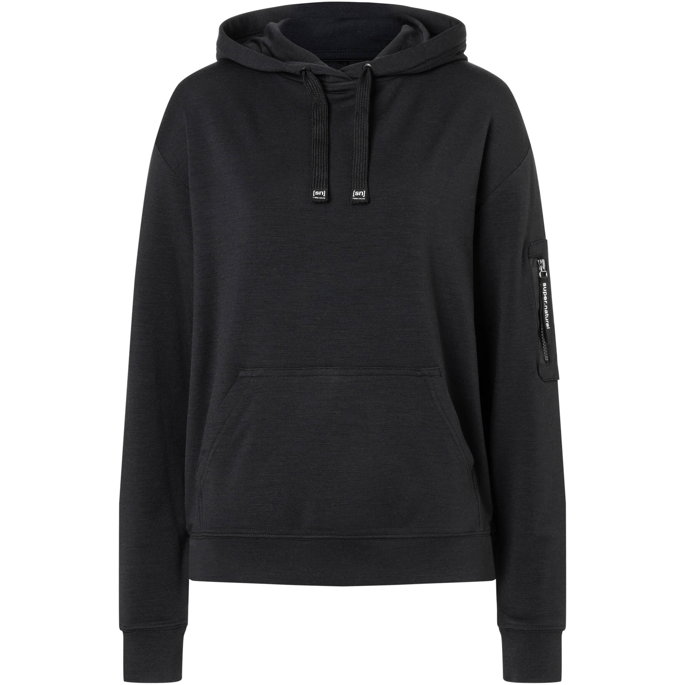 Super.Natural Favourite Pocket Damen Hoodies schwarz Größe S Trekking Hautfreundlich Merinowolle