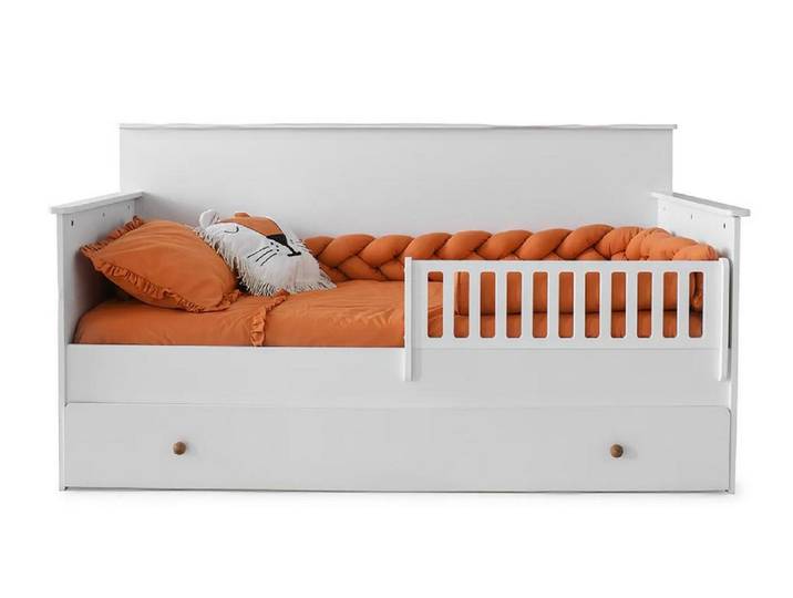 JVmoebel Kinderbett Weißes Kinderbett im modernen Design für eine gemütliche Atmosphäre (1-tlg., Bett), Made in Europa