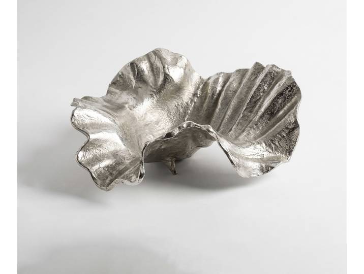 Coupe décorative Almira l49 x P45 x H18 cm Aluminium Platin Faite main